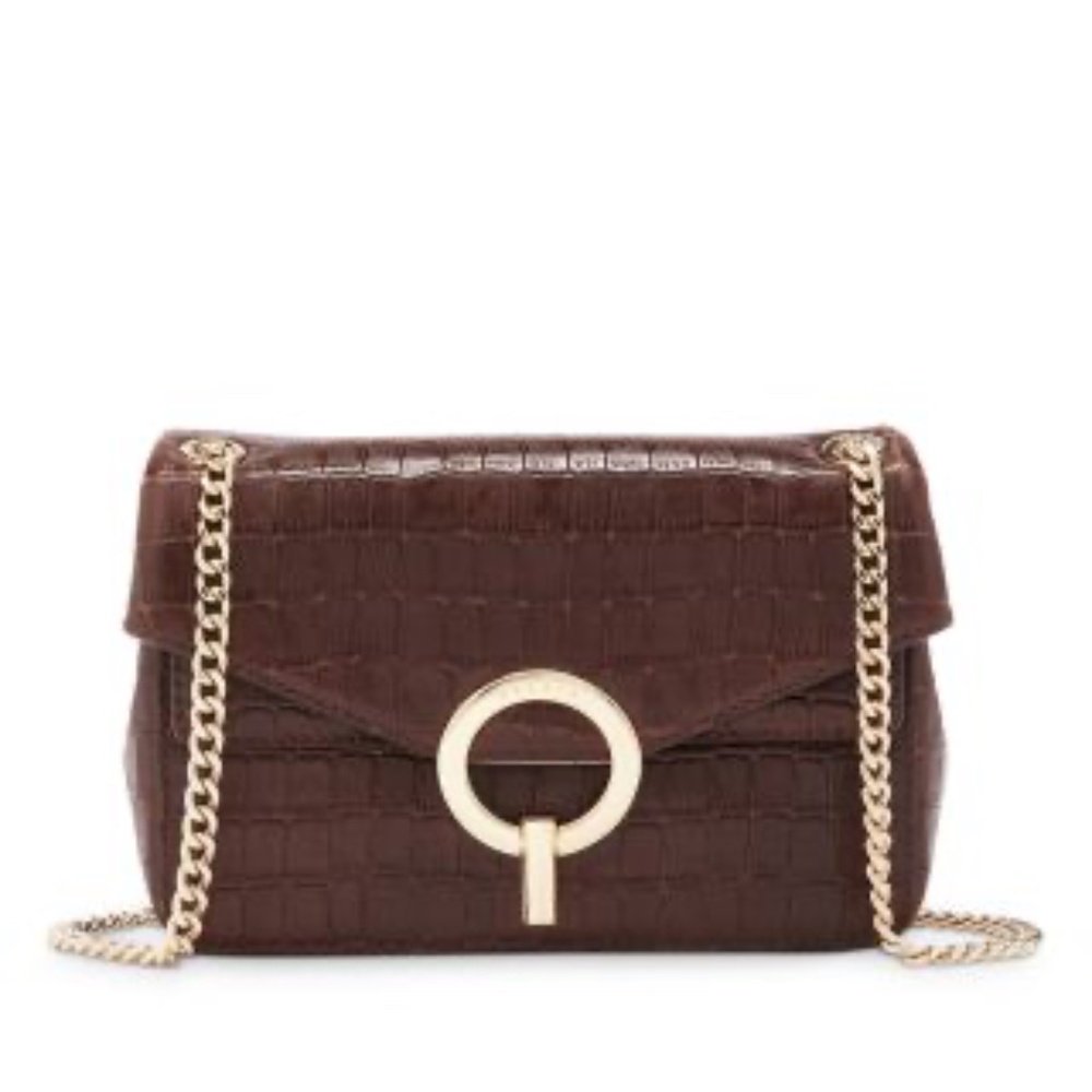Yza Crocodile Embossed Leather Bag